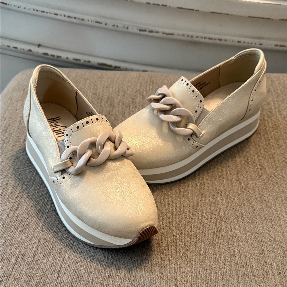 Women's Cream Platform Loafers